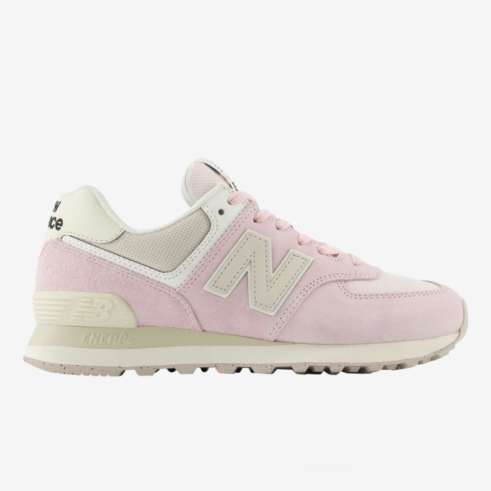 New Balance Women's 574 Soft Pink and Cream Sneakers